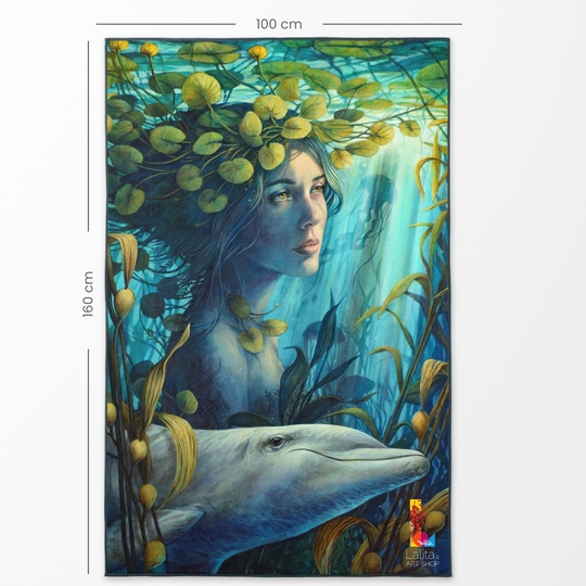Eau. Murmure des flots – XL Reversible Artistic Towel | Artwork by Sophie Wilkins