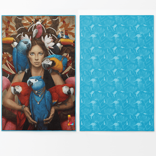 BLU XL Reversible Microfiber Towel | Tropical Art Beach & Travel Essential by Sophie Wilkins