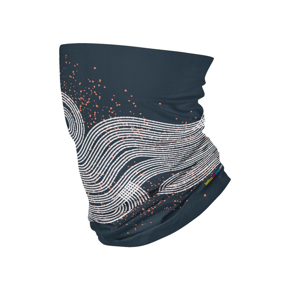 Tube multifonctionnel cache-cou bleu foncé avec un motif d&