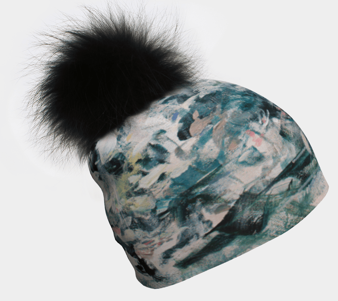 Enchanted Gardens Beanie with Navy Removable Pompom