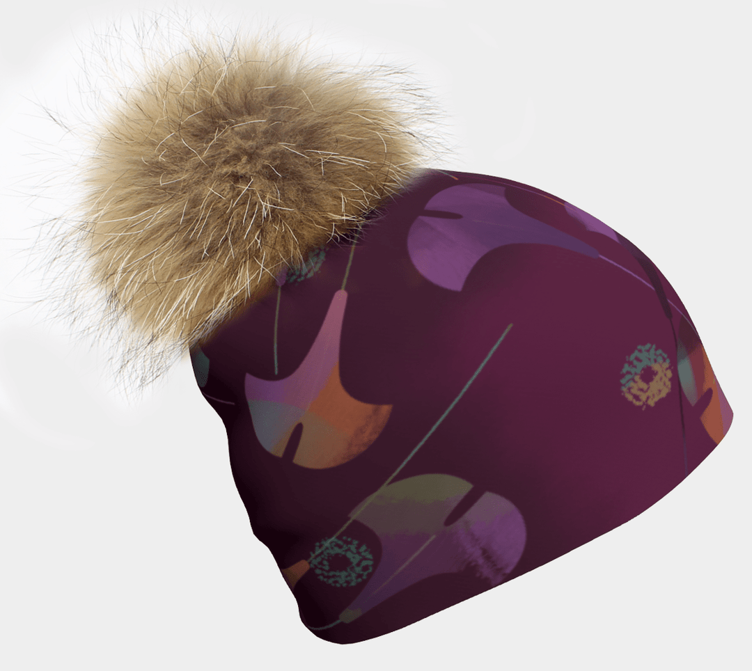 Fan Leaves with Removable Pompom Beanie