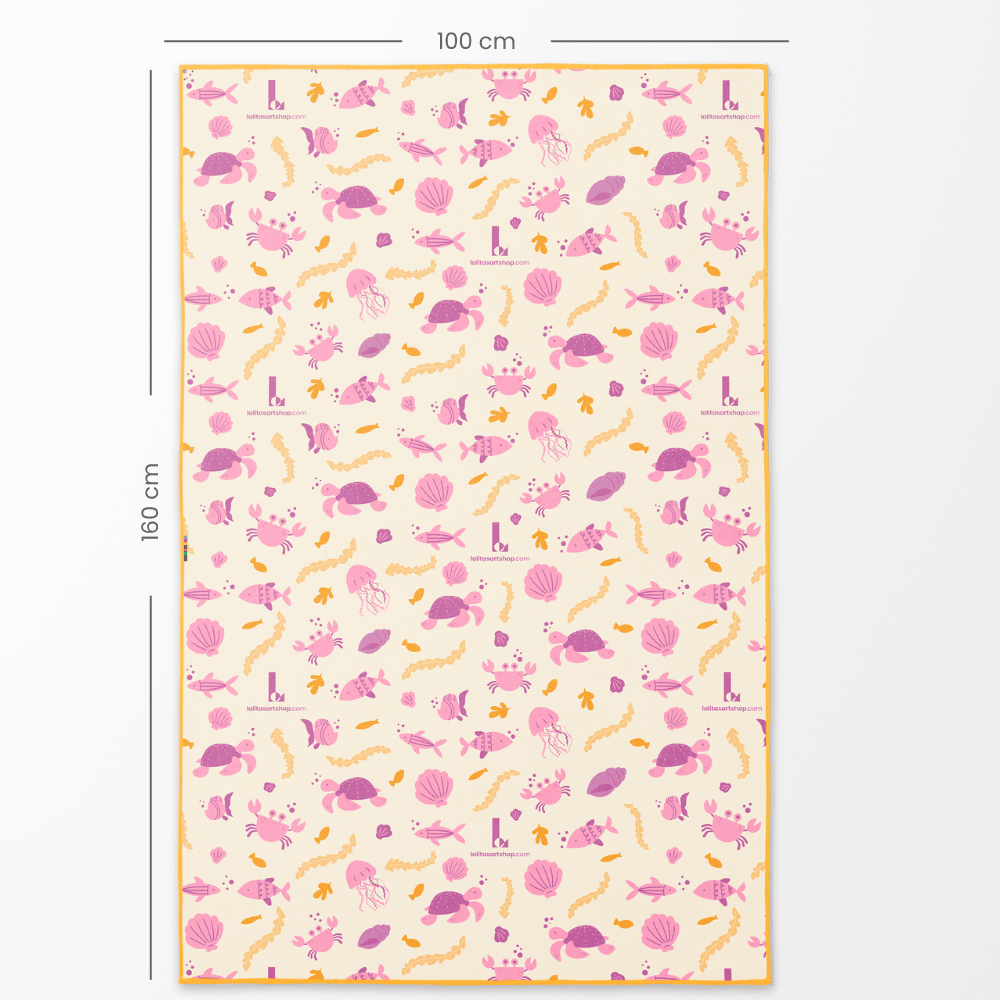 Serviette réversible pour la piscine et le camping - Pluie Enjouée