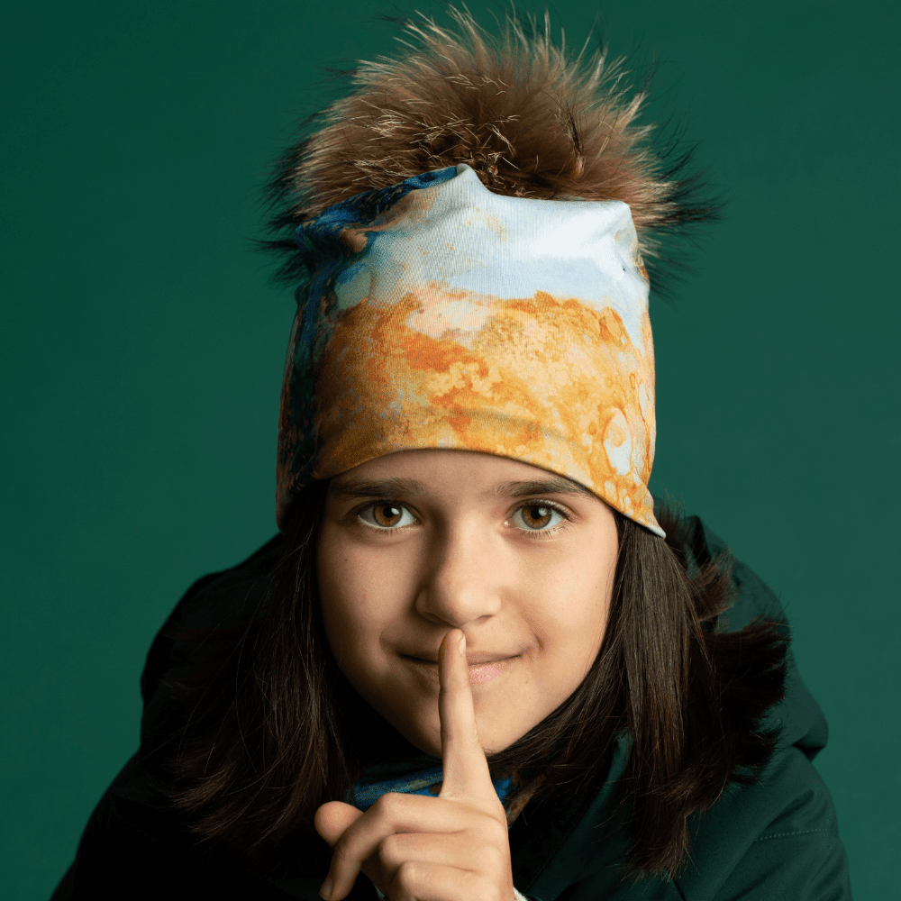 A young girl wearing the &