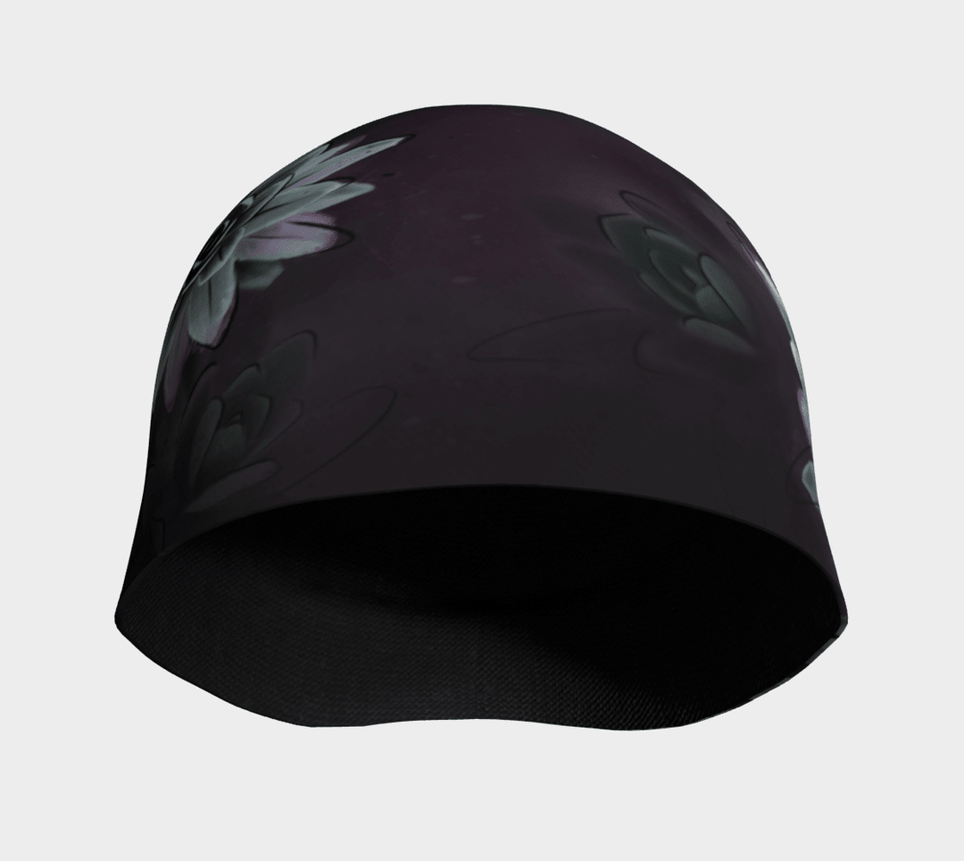 Vue intérieure de la Tuque Succulente noire, montrant la doublure lisse en tissu de bambou foncé.