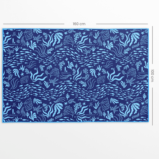Treasures of the Sea - Reversible Fun Artistic Oversized Pool Towel for Kids