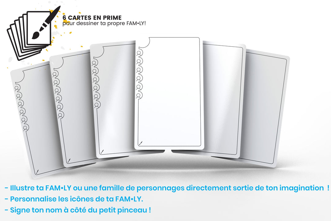Paquet de 6 cartes à personnaliser pour créer ta propre ART•ZY FAM•LY