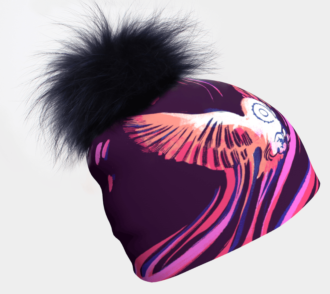 Bonnet avec Pompon Amovible Owl Magenta